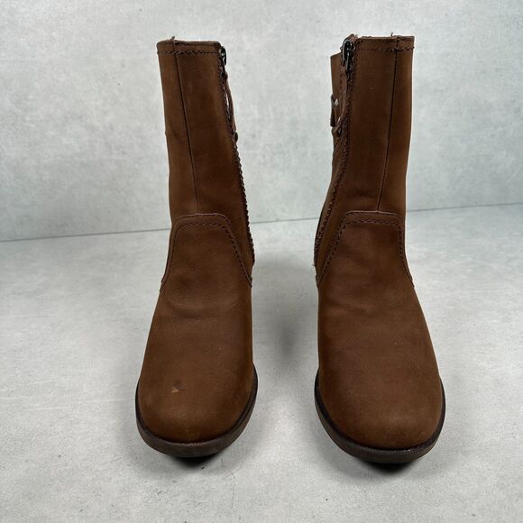 Teva Boots Womens 5.5 Brown Leather Waterproof Foxy Mid Calf Western Harness - Picture 4 of 11